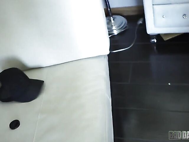 Stepdaughter Lacey Channing comes to daddy for a good POV fucking in his bed