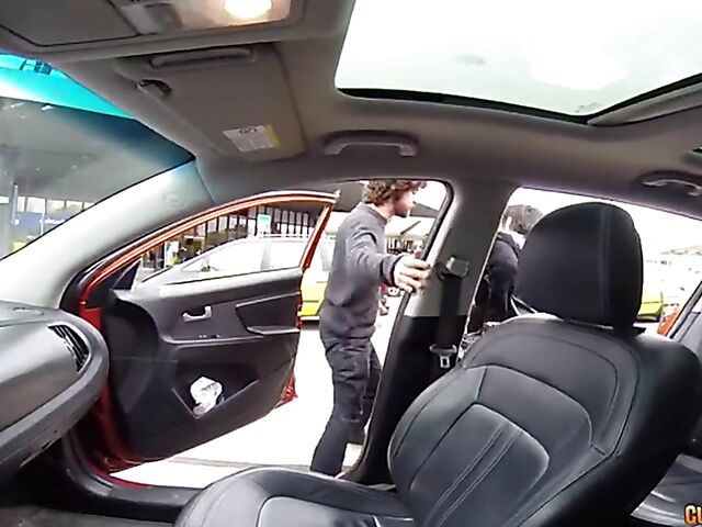 Tattooed Spanish slut Suhaila starts with a car blowjob in public