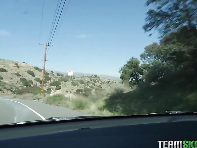 Outdoor POV in the mountains with petite slut Spencer Bradley