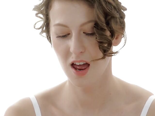  Real sensual sex in white lingerie with elegant Emylia Argan