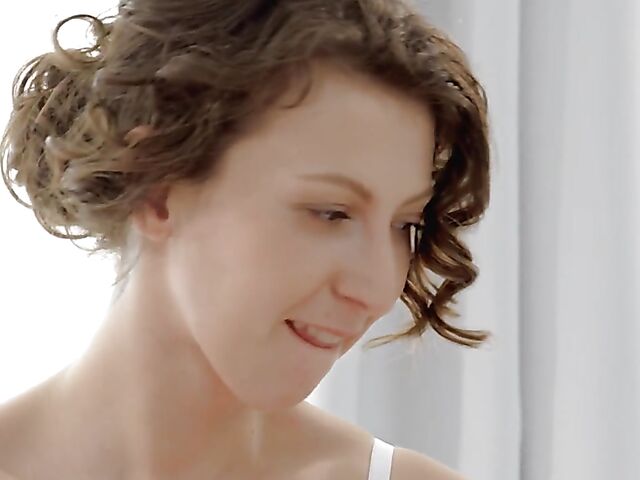  Real sensual sex in white lingerie with elegant Emylia Argan