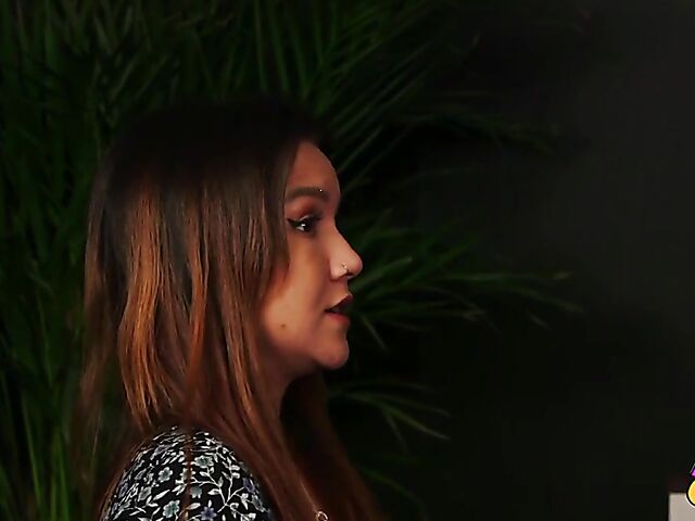 CFNM handjob with petite yoga girl Maya Luna