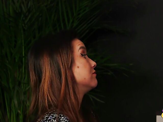 CFNM handjob with petite yoga girl Maya Luna