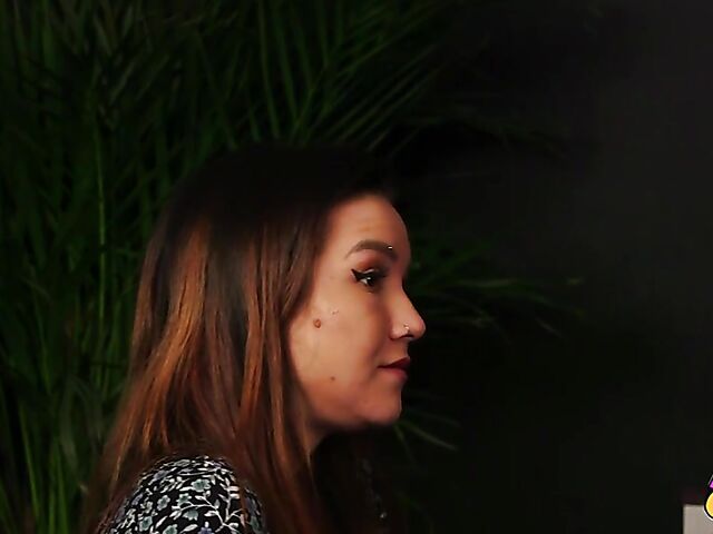 CFNM handjob with petite yoga girl Maya Luna