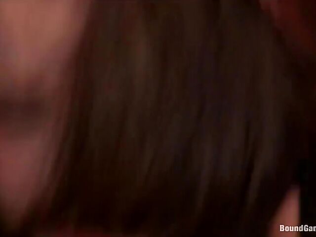 Interracial bondage gangbang with busty McKenzie Lee