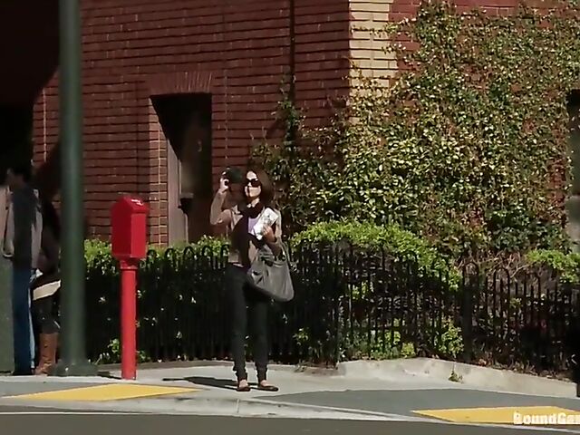 Interracial bondage gangbang with busty McKenzie Lee