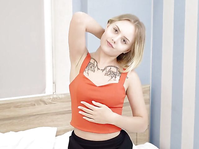 Emily Cutie - Tender young teen solo on the bed