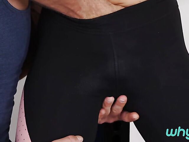 Bisexual threesome in the gym with Thomas Friedl and Adam Veller sucking each other and fucking Alexis Crystal's pussy