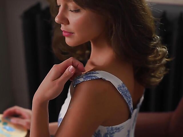 Tina Reese finger painting in the nude for Met Art