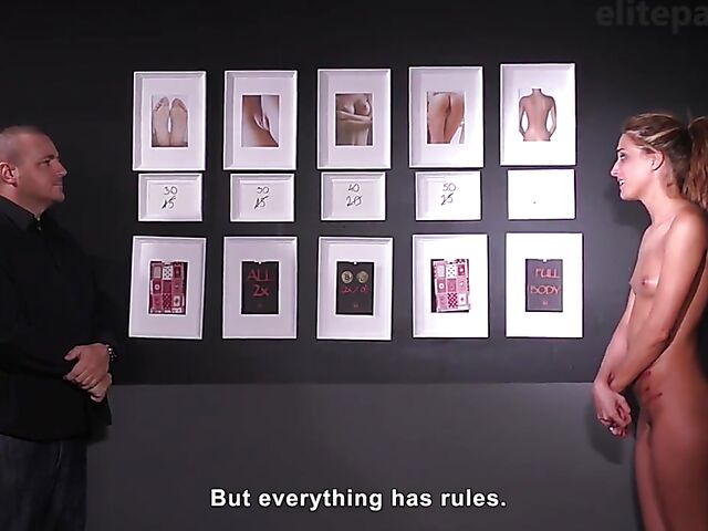 Elite Pain  - Naked slavegirl and clothed mistress hard whipping sessions card by card