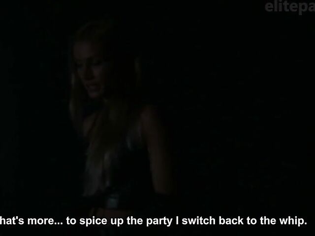 Elite Pain  - Naked slavegirl and clothed mistress hard whipping sessions card by card