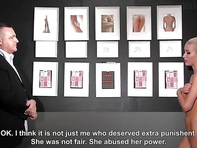 Extreme whipping with a screaming blonde slave