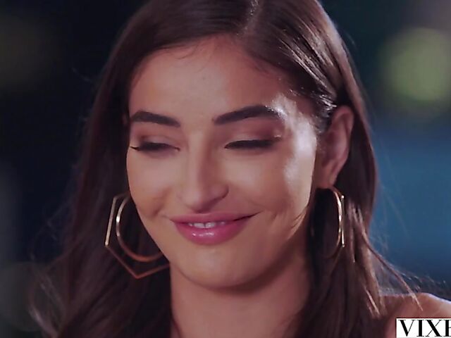 Interracial FFM 3some in the evening with two young babes Emily Willis and Scarlit Scandal