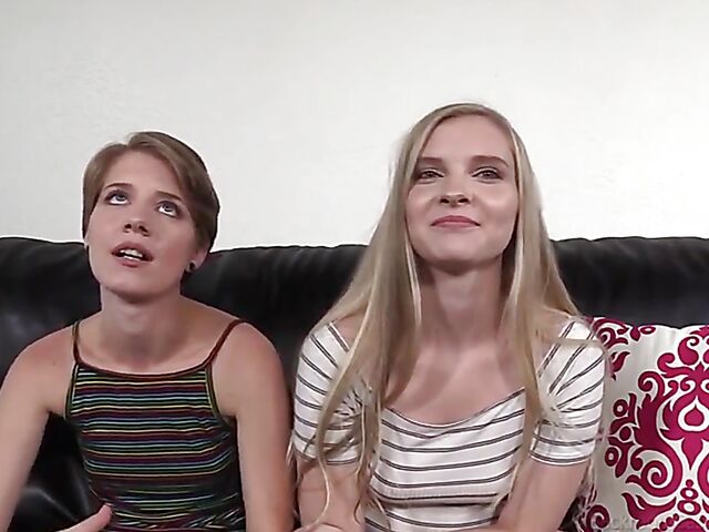 Threesome teen casting anal with Dakota and Harlow