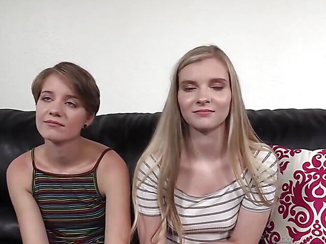 Threesome teen casting anal with Dakota and Harlow