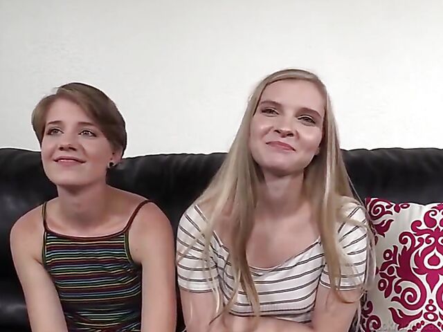 Threesome teen casting anal with Dakota and Harlow