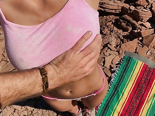 POV outdoor fuck in the desert with Stacy Sparks