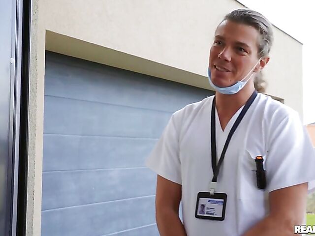 Gina Varney - Teen mini skirt sex with the male nurse