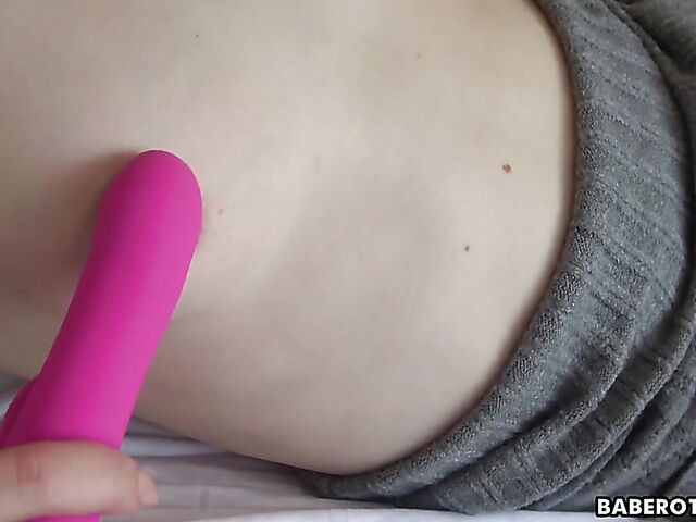 Young dildo lover with small titties Candy Black masturbating in bed