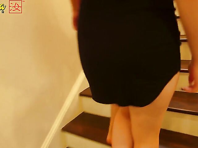 Interracial white girl asian guy session with Britney Light