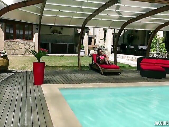 French DP by the pool with heavily tattooed alternative woman Eva