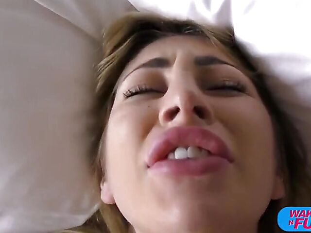 Wake up anal sex and double penetration with shaved beauty Alisia Wonderland