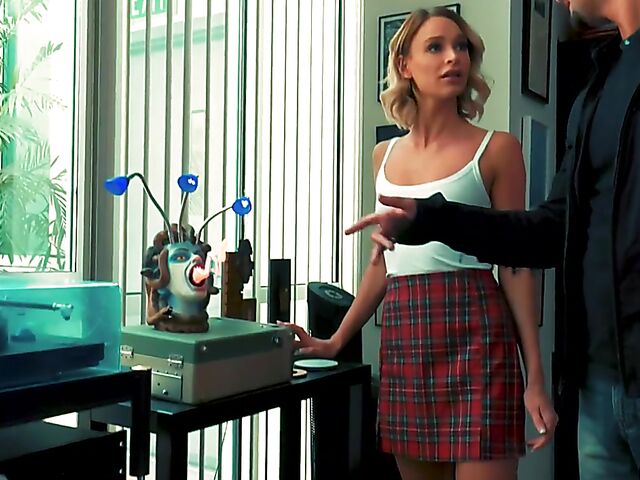 Plaid skirt fuck with skinny bookworm Emma Hix