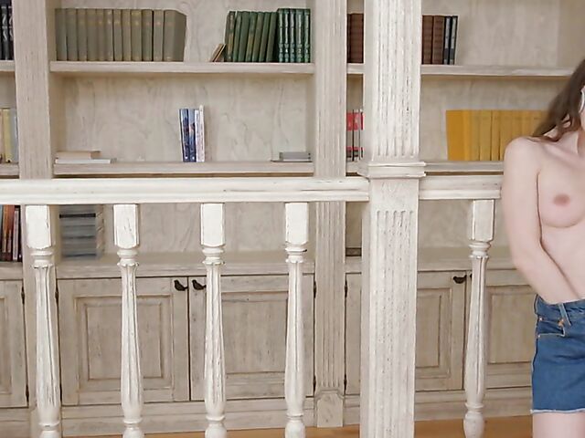 Tina Grey - Shaved pussy girl solo fingering