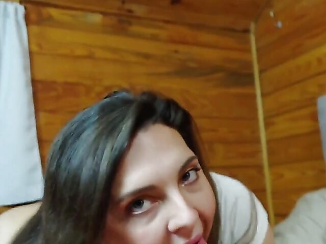 Bedroom POV sex with nasty stepdaughter Sadie Holmes