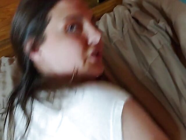 Bedroom POV sex with nasty stepdaughter Sadie Holmes