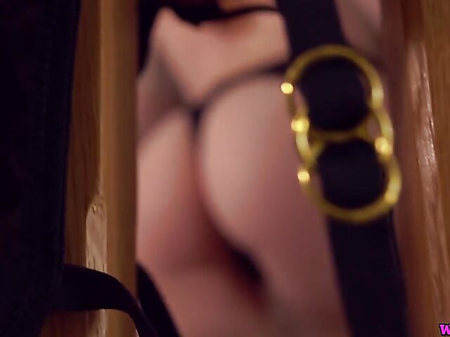 Lingerie tease on the stairs with flat-chested British babe Molly