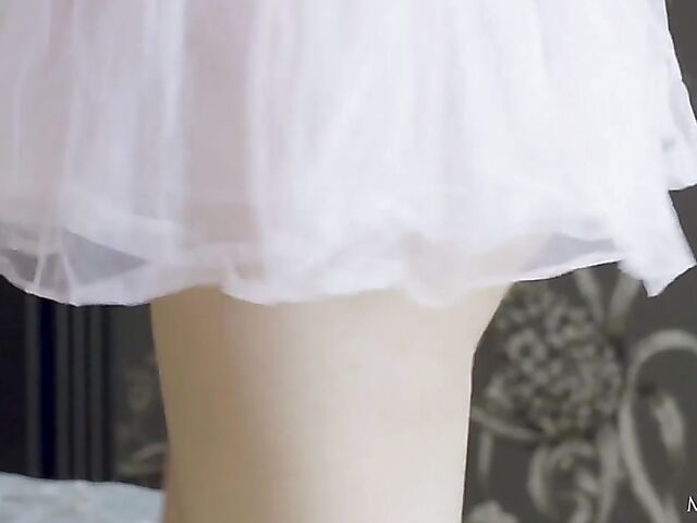 Cute blonde ballerina Casey fingering herself