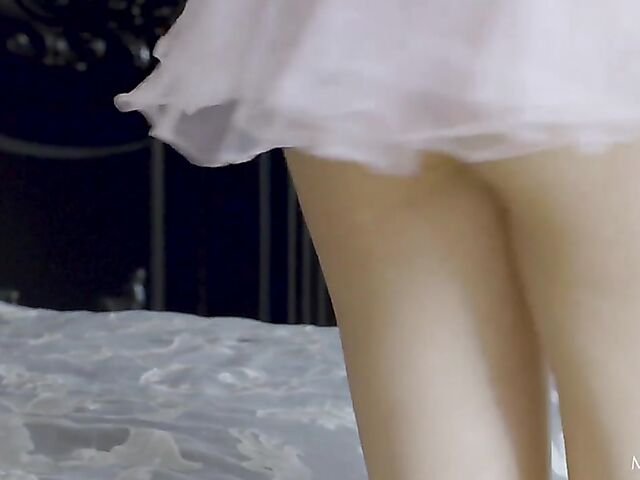 Cute blonde ballerina Casey fingering herself