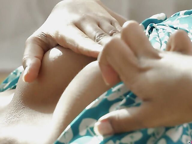 Hairy masturbation on the floor with brown skin Australian Indian chick Rhea