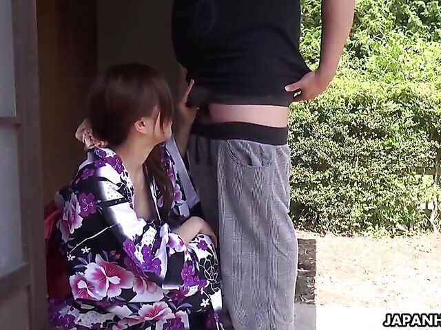 Maki Horiguchi - Japanese blowjob in the village