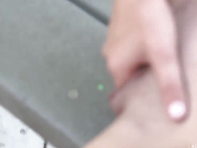 Charity Crawford - Teen outdoor solo photoshoot with a big dildo and pussy pump