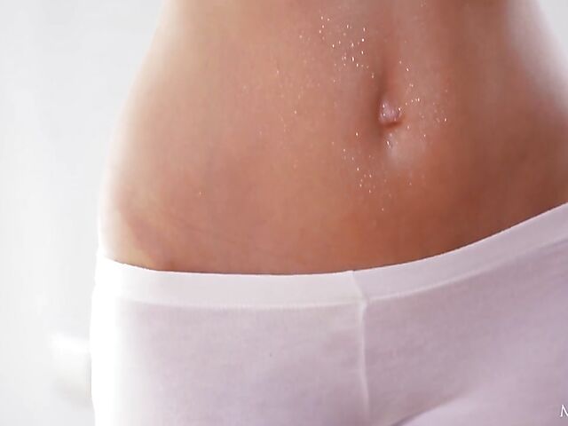 Cindy Shine - Skinny fitness girl nude exercise