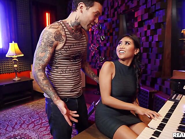 Ember Snow - Dark skinned asian anal with the rockstar