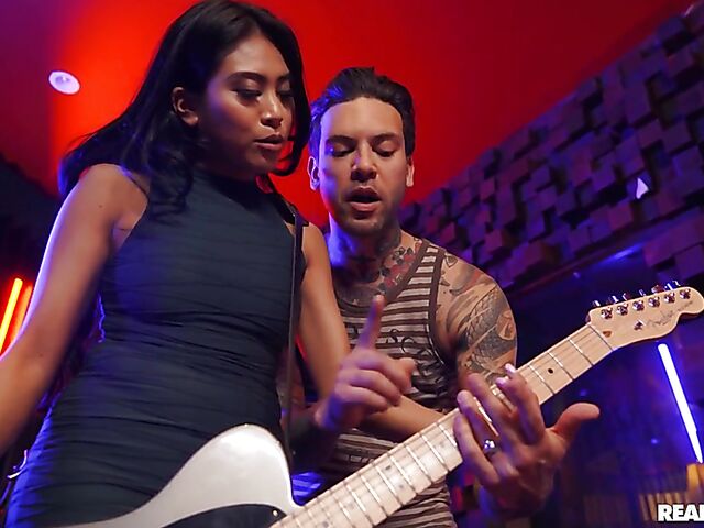 Ember Snow - Dark skinned asian anal with the rockstar