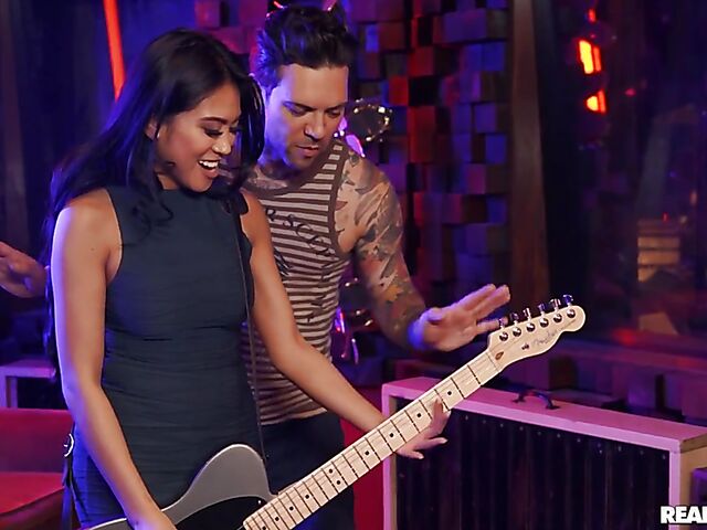 Ember Snow - Dark skinned asian anal with the rockstar