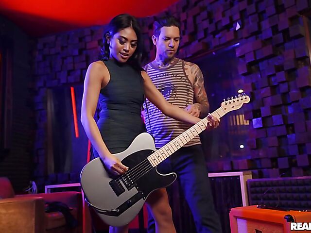 Ember Snow - Dark skinned asian anal with the rockstar