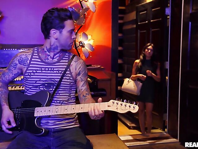 Ember Snow - Dark skinned asian anal with the rockstar