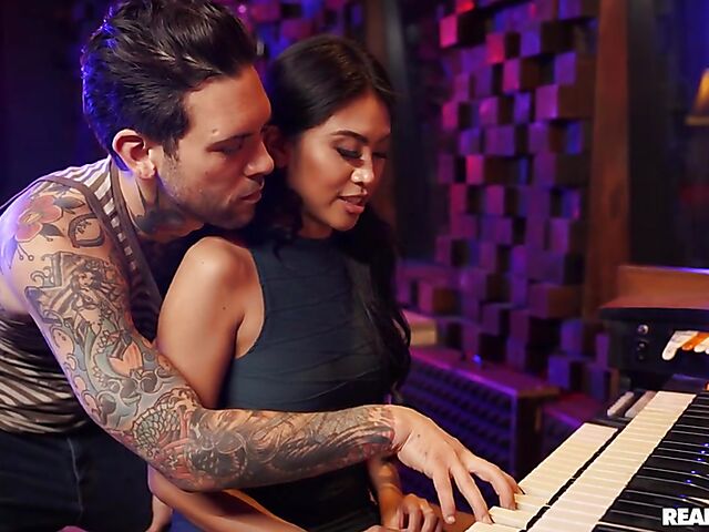 Ember Snow - Dark skinned asian anal with the rockstar