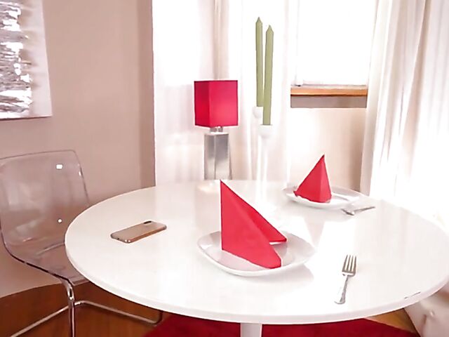 Curly brunette in lace lingerie Stacy Bloom gets ass fucked by a guy in uniform