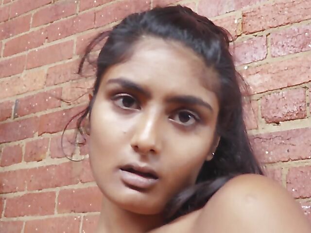 Indian solo girl from Australia Rhea cleaning, stripping, and masturbating