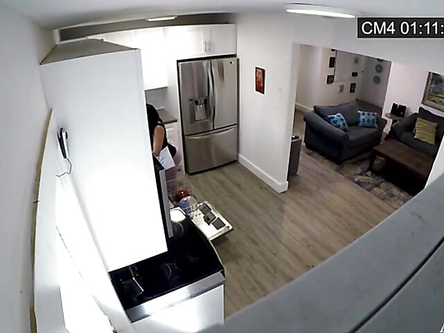 Spycam sex with round assed latina maid Julianna Vega