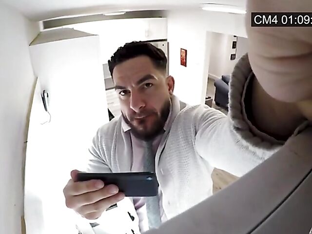 Spycam sex with round assed latina maid Julianna Vega