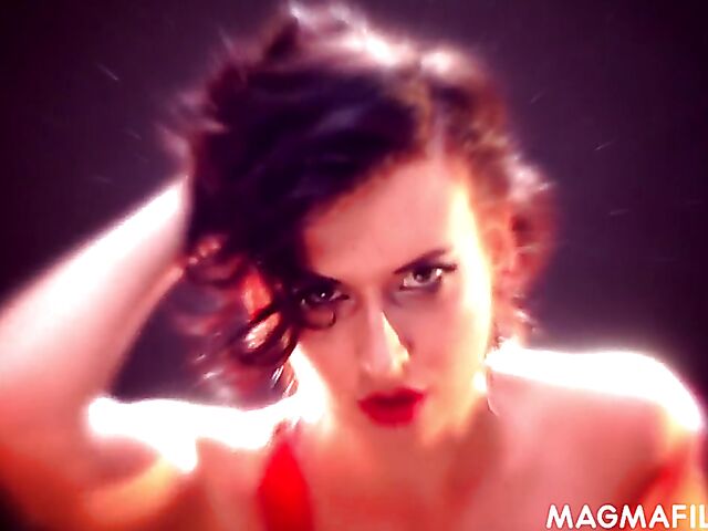 Magma Film pornstar Amel Annoga posing, masturbating and riding a cock