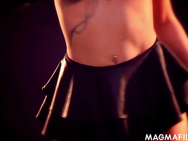 Magma Film pornstar Amel Annoga posing, masturbating and riding a cock