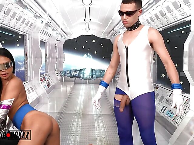 Paisley Paige - Spaceship fuck with a man in pantyhose